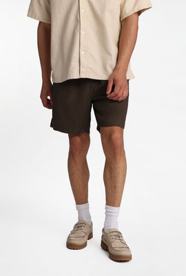 Linen-Blend Mélange Shorts