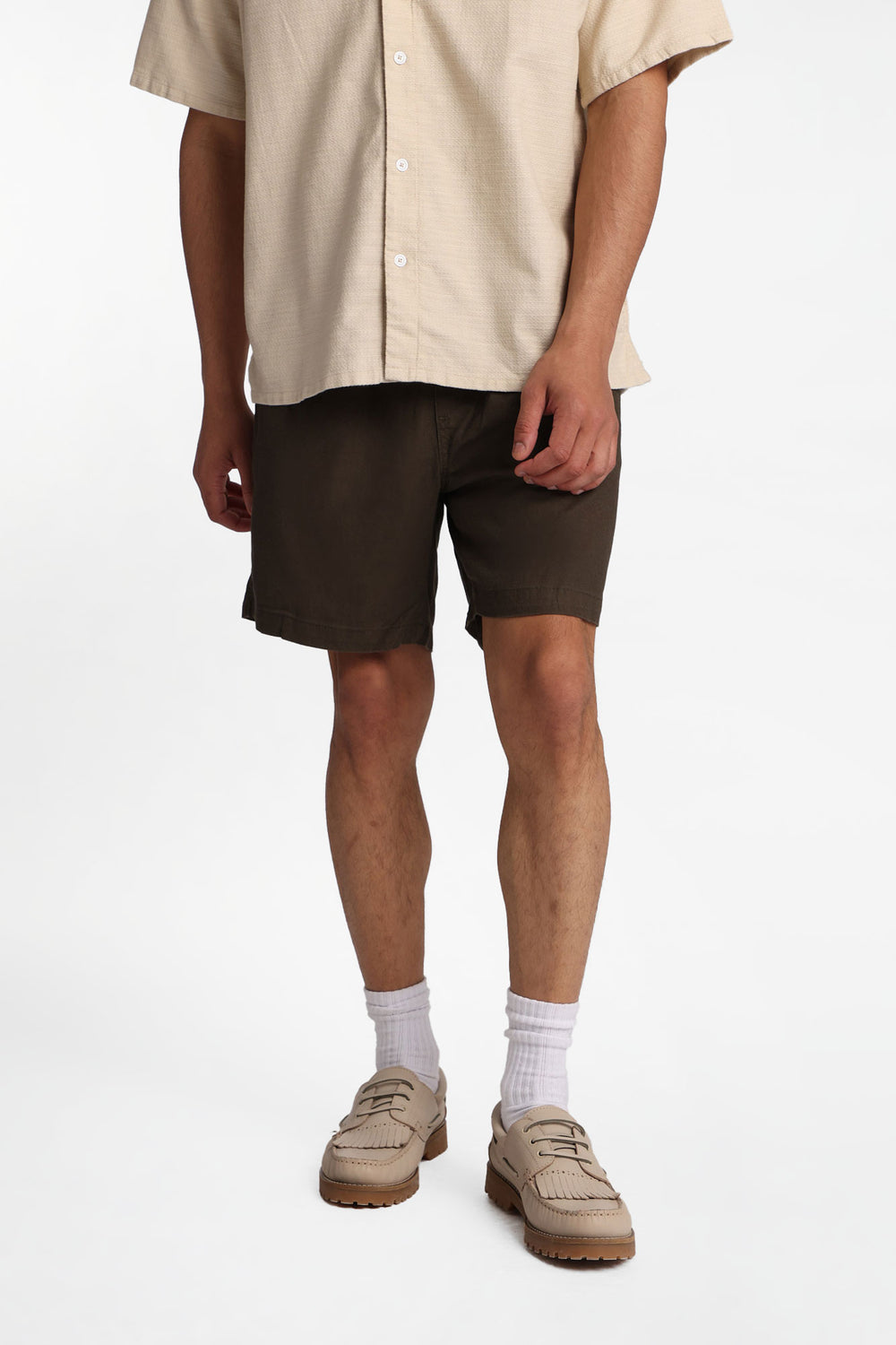 Short texturé en mélange de lin Short texturé en mélange de lin