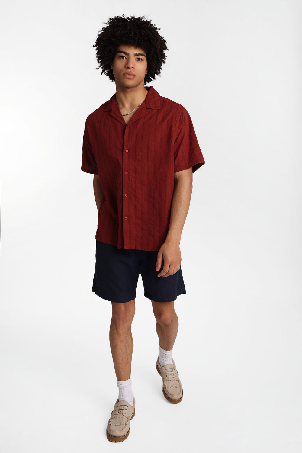 Short texturé en mélange de lin Short texturé en mélange de lin