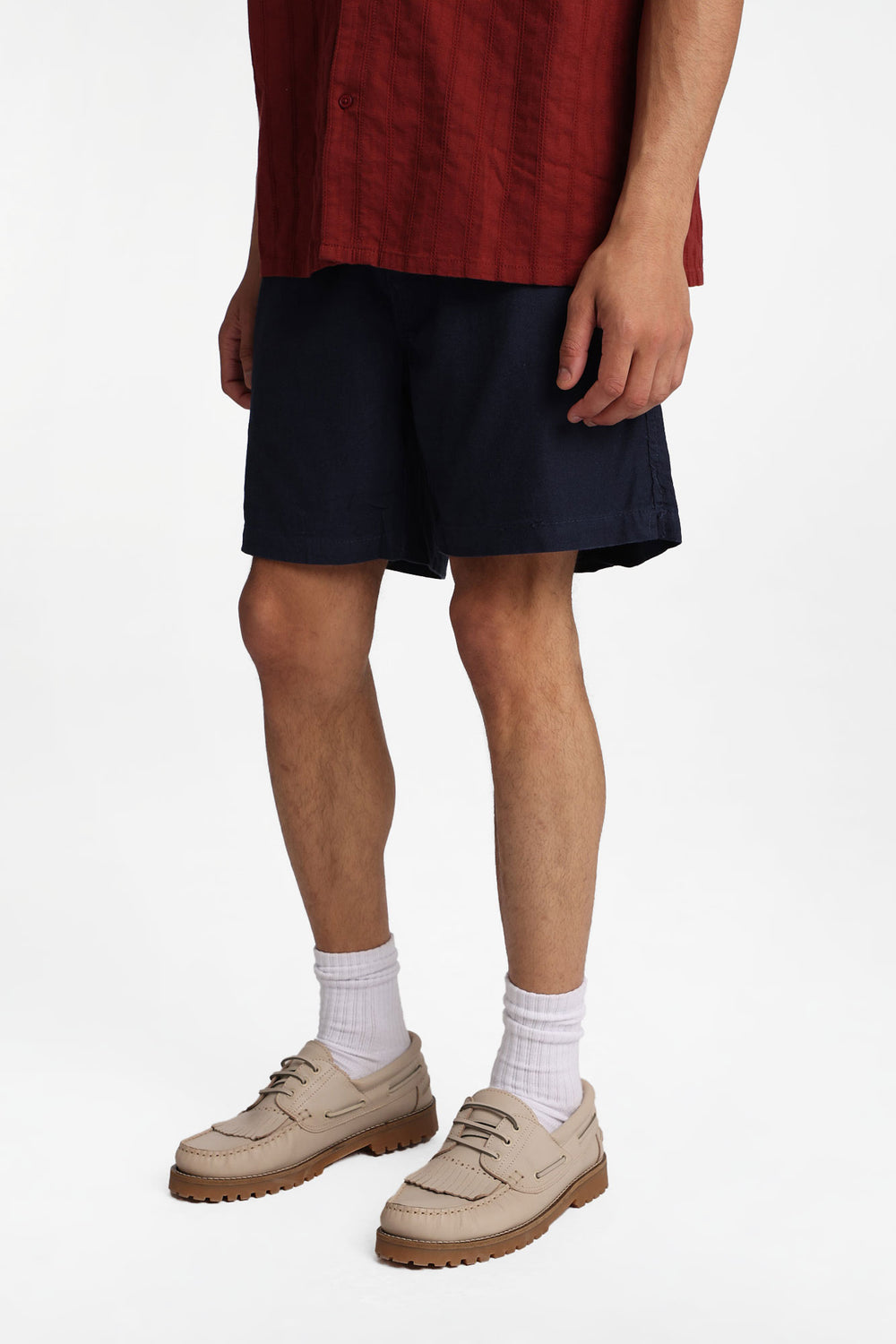 Linen-Blend Mélange Shorts Linen-Blend Mélange Shorts