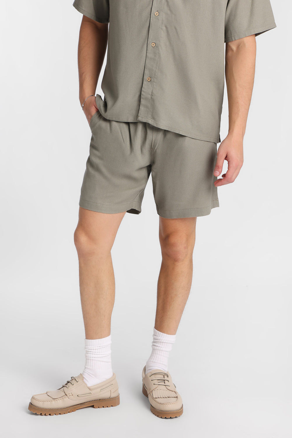 Linen-Blend Shorts 7