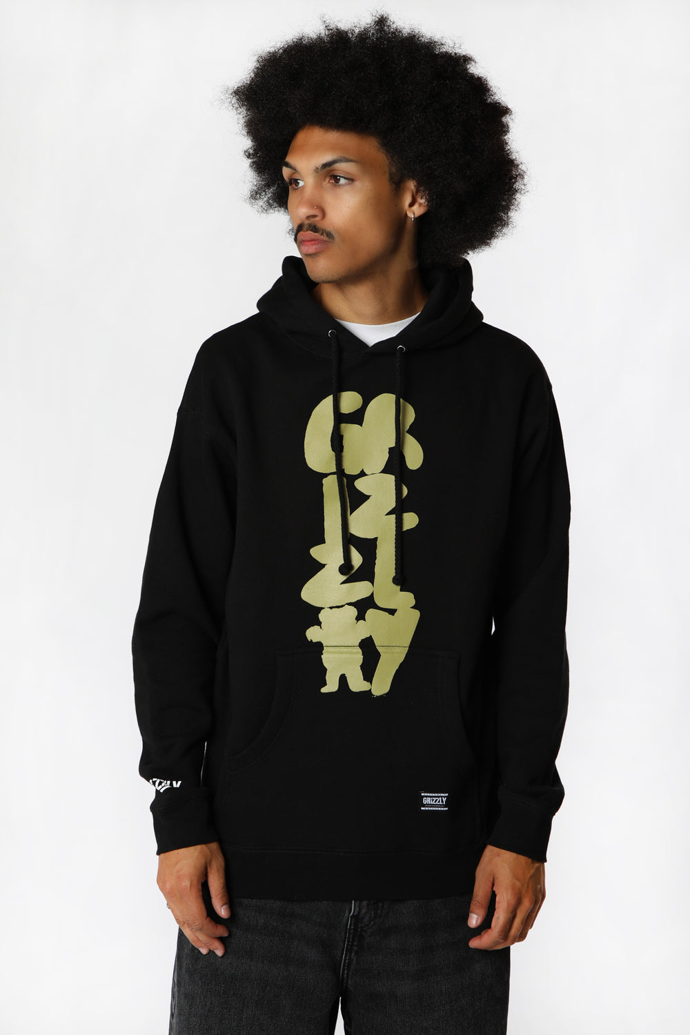 Grizzly Brushwork Hoodie Black