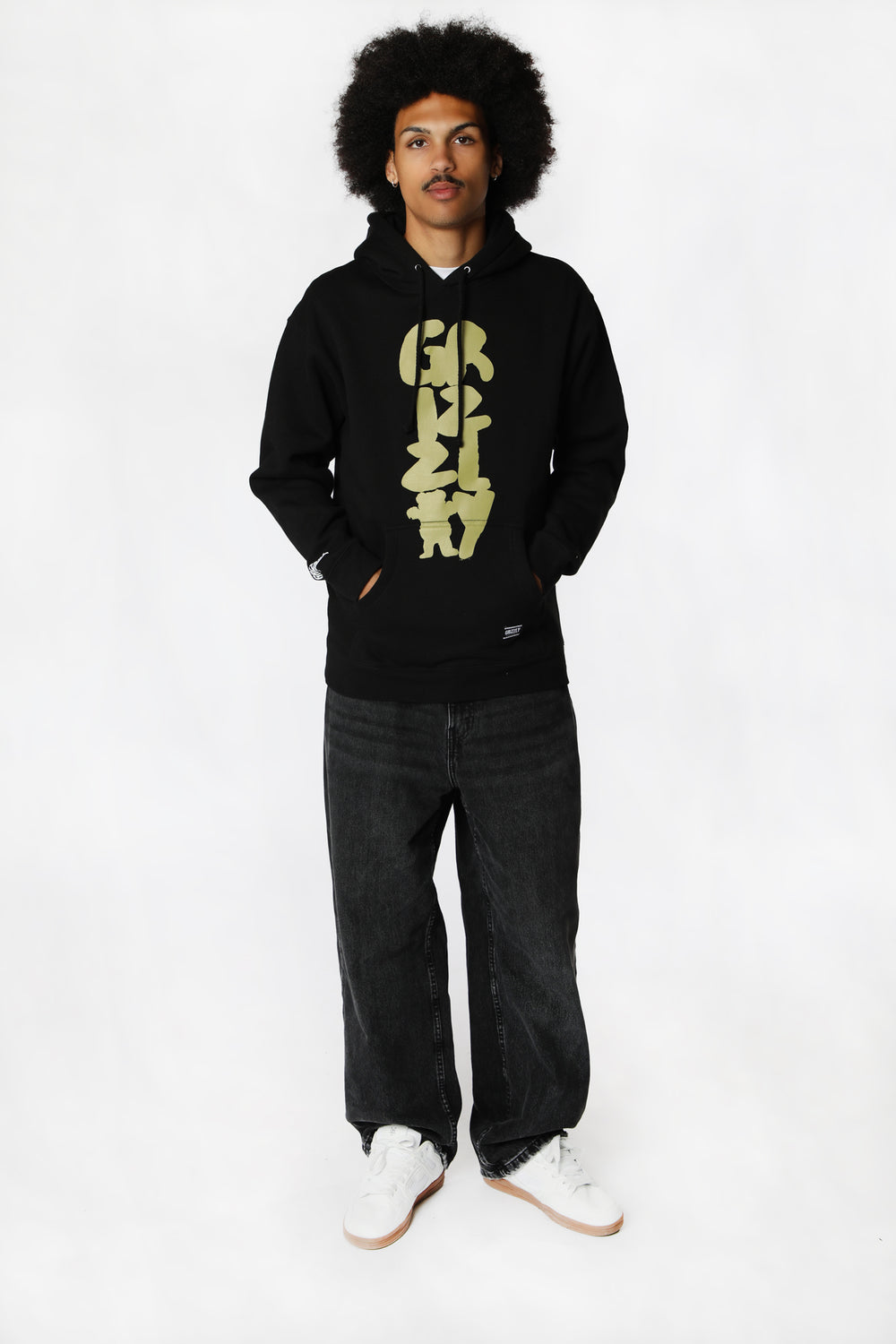 Grizzly Brushwork Hoodie Black