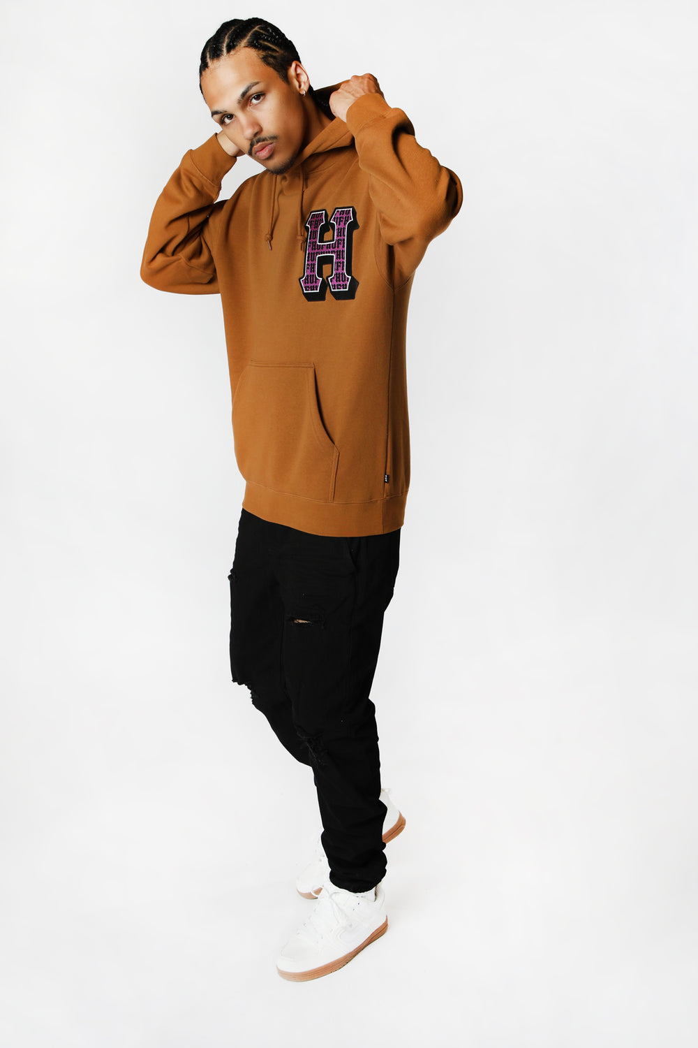 HUF Thicc H Hoodie Brown