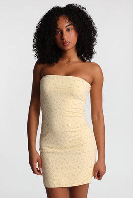 Mini-robe bustier en tricot