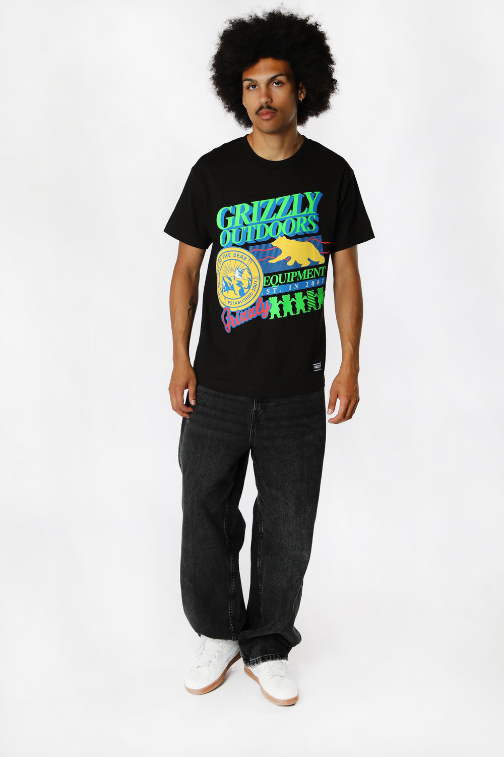 T-Shirt Neon Trail Grizzly Noir