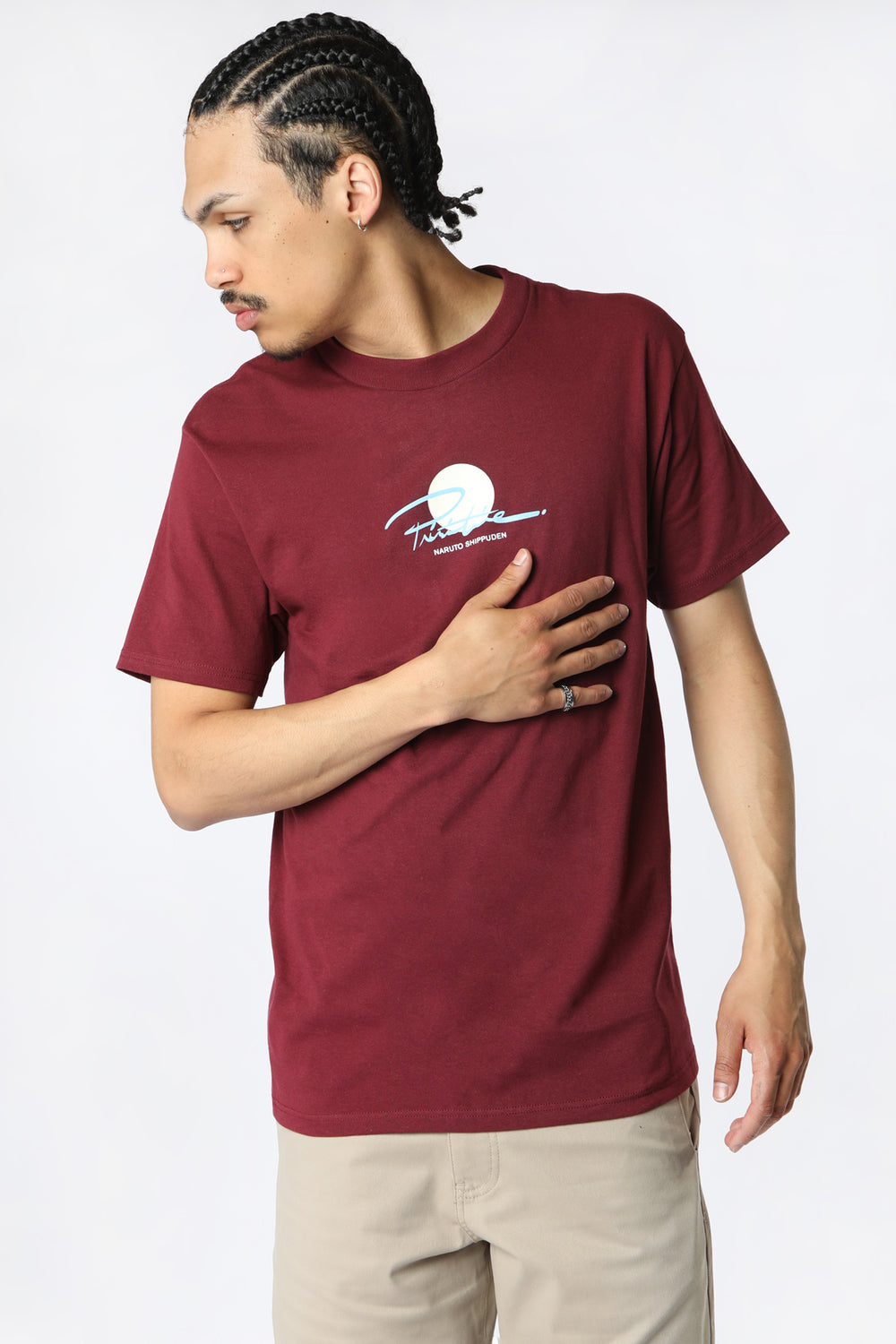 Primitive x Naruto Shippuden Itachi Warning T-Shirt Burgundy