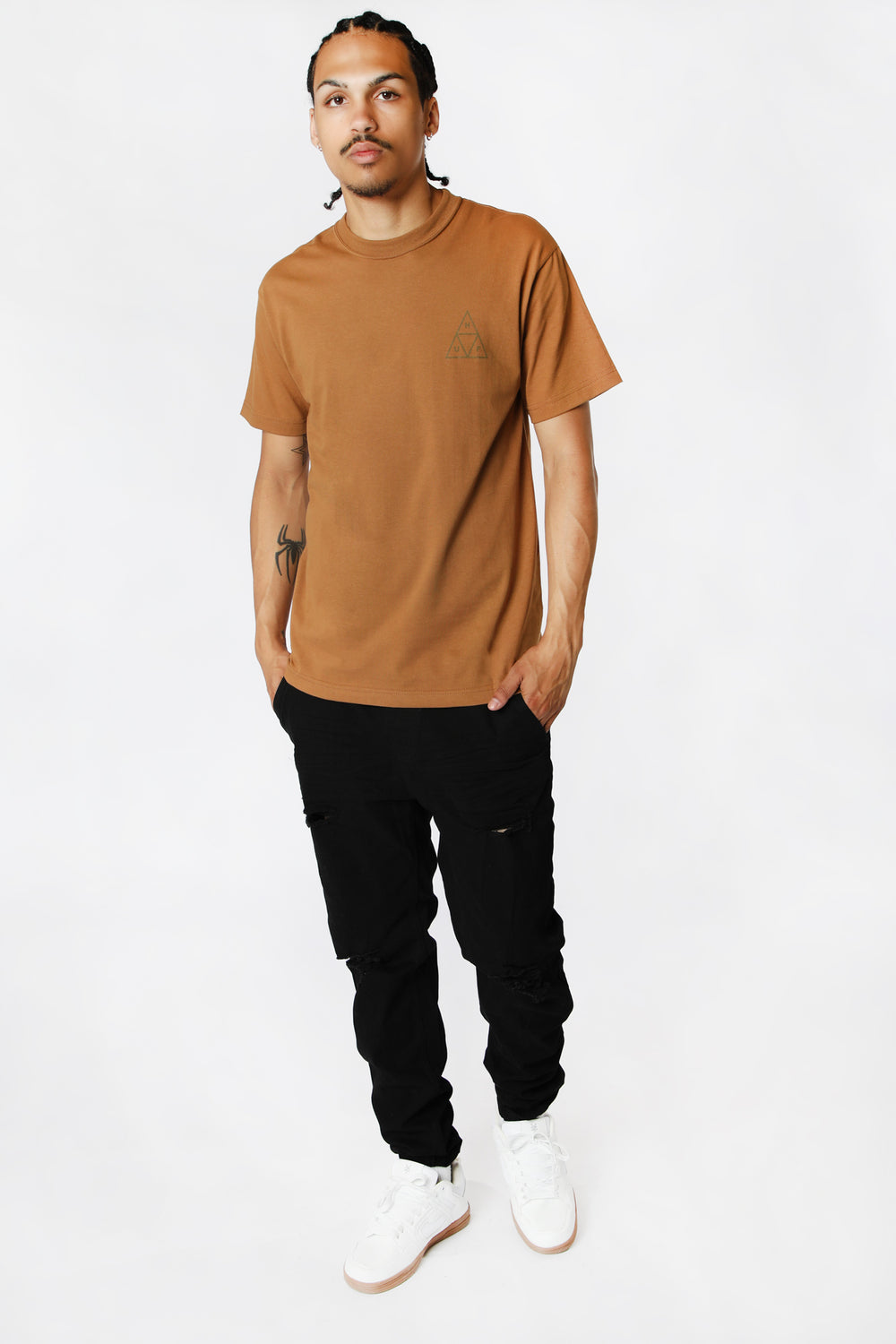 T-Shirt Imprimé Triple Triangle HUF Brun