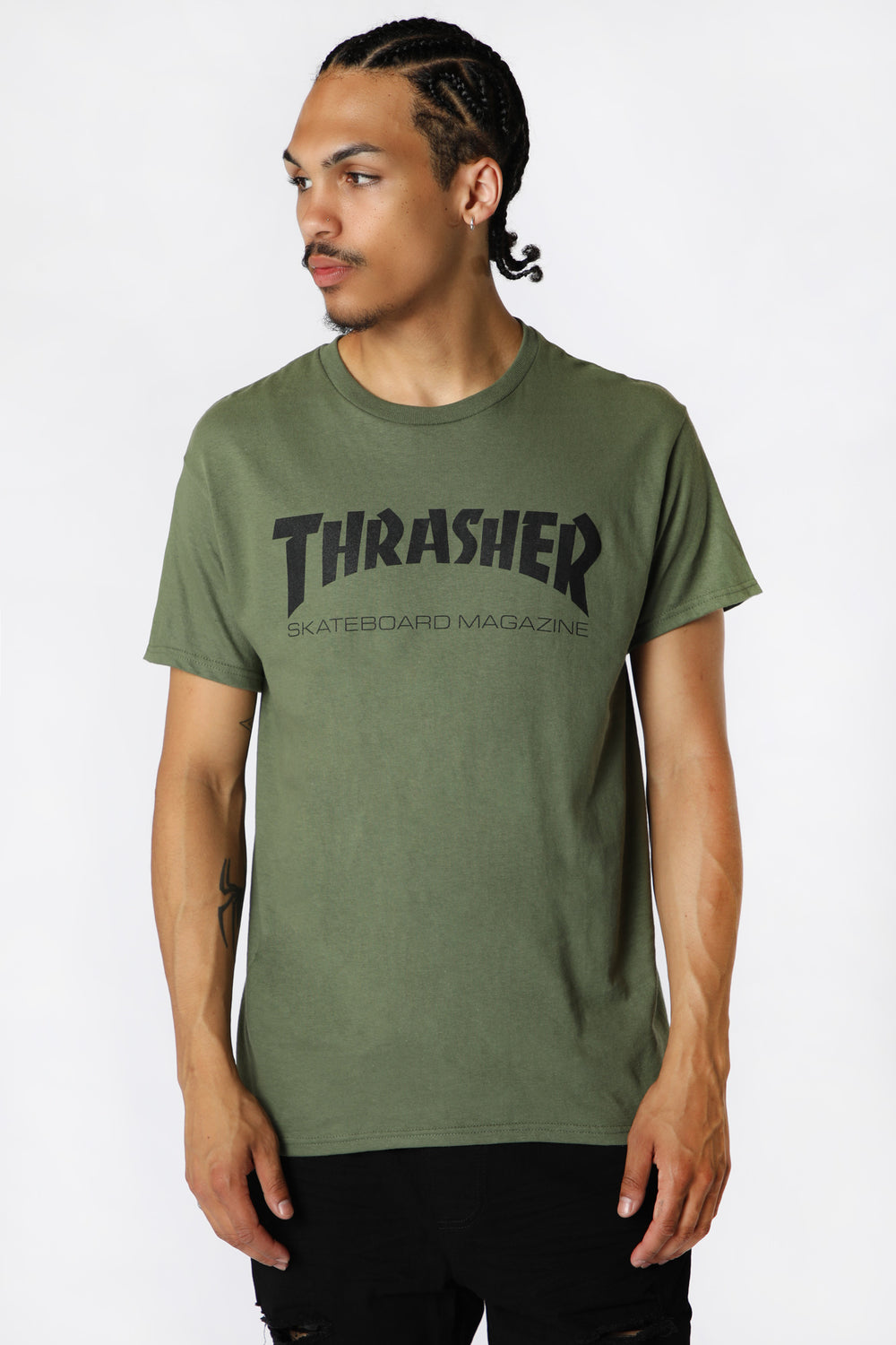 T-Shirt Vert Olive Thrasher Skate Mag T-Shirt Vert Olive Thrasher Skate Mag