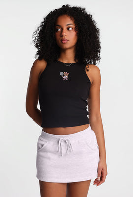 Débardeur à col montant brodé