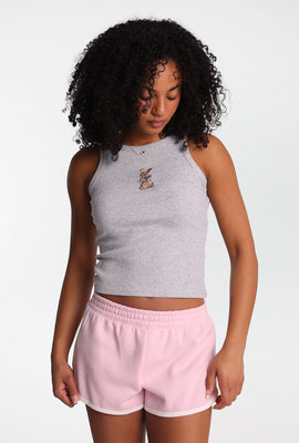 Débardeur à col montant brodé lapin