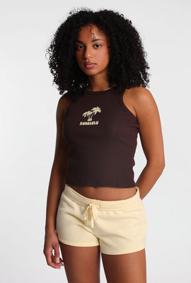 Débardeur à col montant imprimé Honolulu