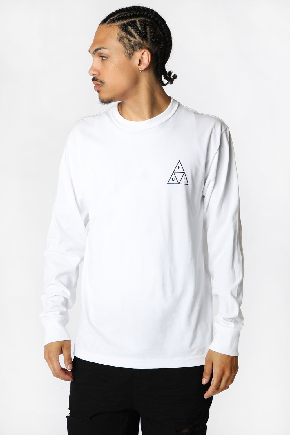 HUF Set Triple Triangle Long Sleeve Shirt White