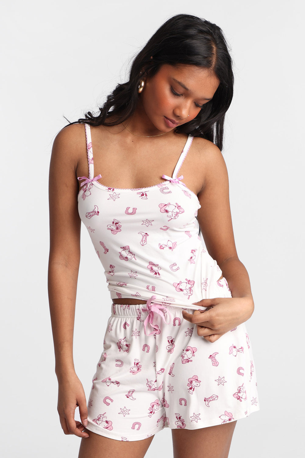 Ensemble camisole et short pyjama imprimé Peanuts Snoopy Western Ensemble camisole et short pyjama imprimé Peanuts Snoopy Western