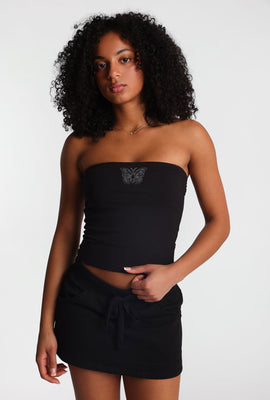 Bustier appliqué papillon en strass AERO