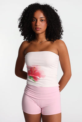 Bustier imprimé hibiscus