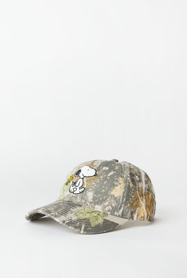 Casquette de baseball à imprimé camouflage Peanuts Snoopy