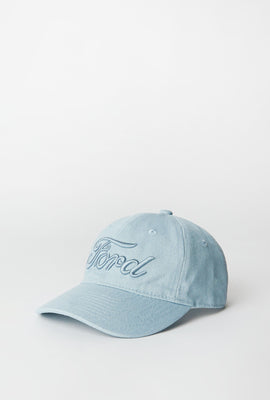 Casquette de baseball en denim Ford brodée