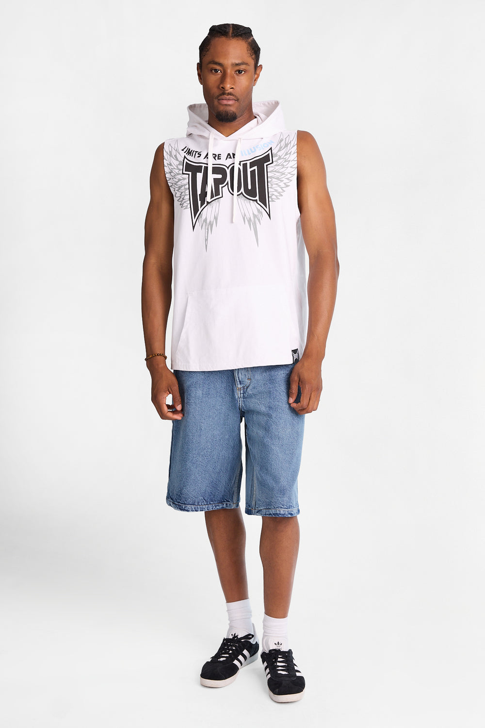 Short en jean à patch brodé Tapout Short en jean à patch brodé Tapout