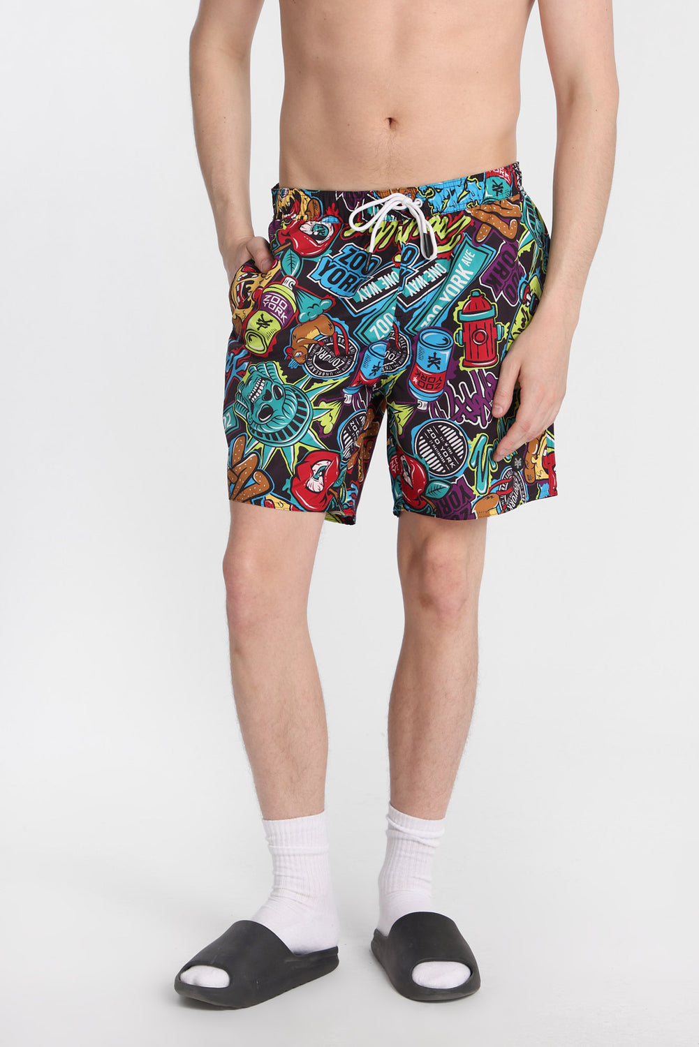 Short de bain imprimé graffiti Zoo York 7 po Short de bain imprimé graffiti Zoo York 7 po