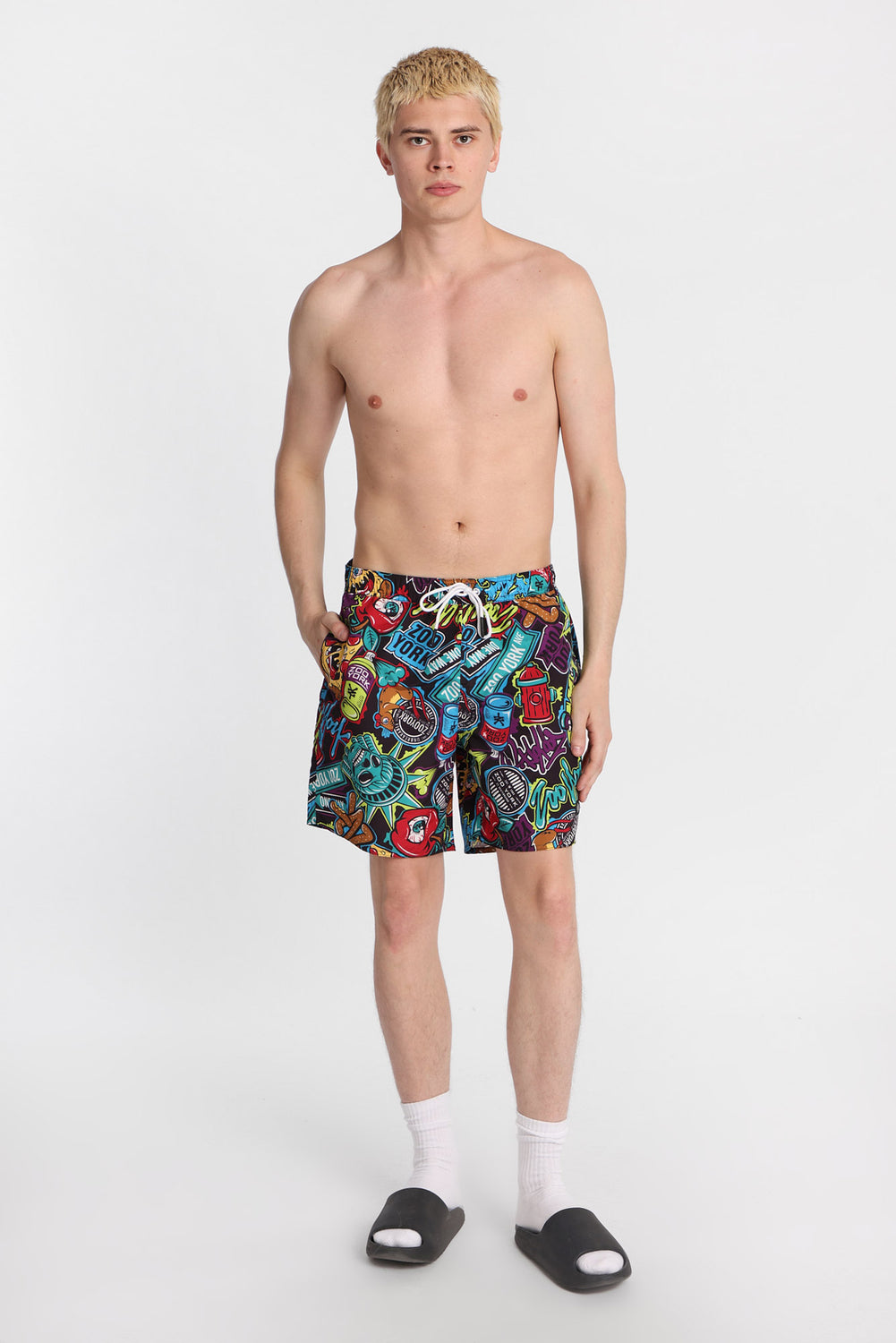 Short de bain imprimé graffiti Zoo York 7 po Short de bain imprimé graffiti Zoo York 7 po