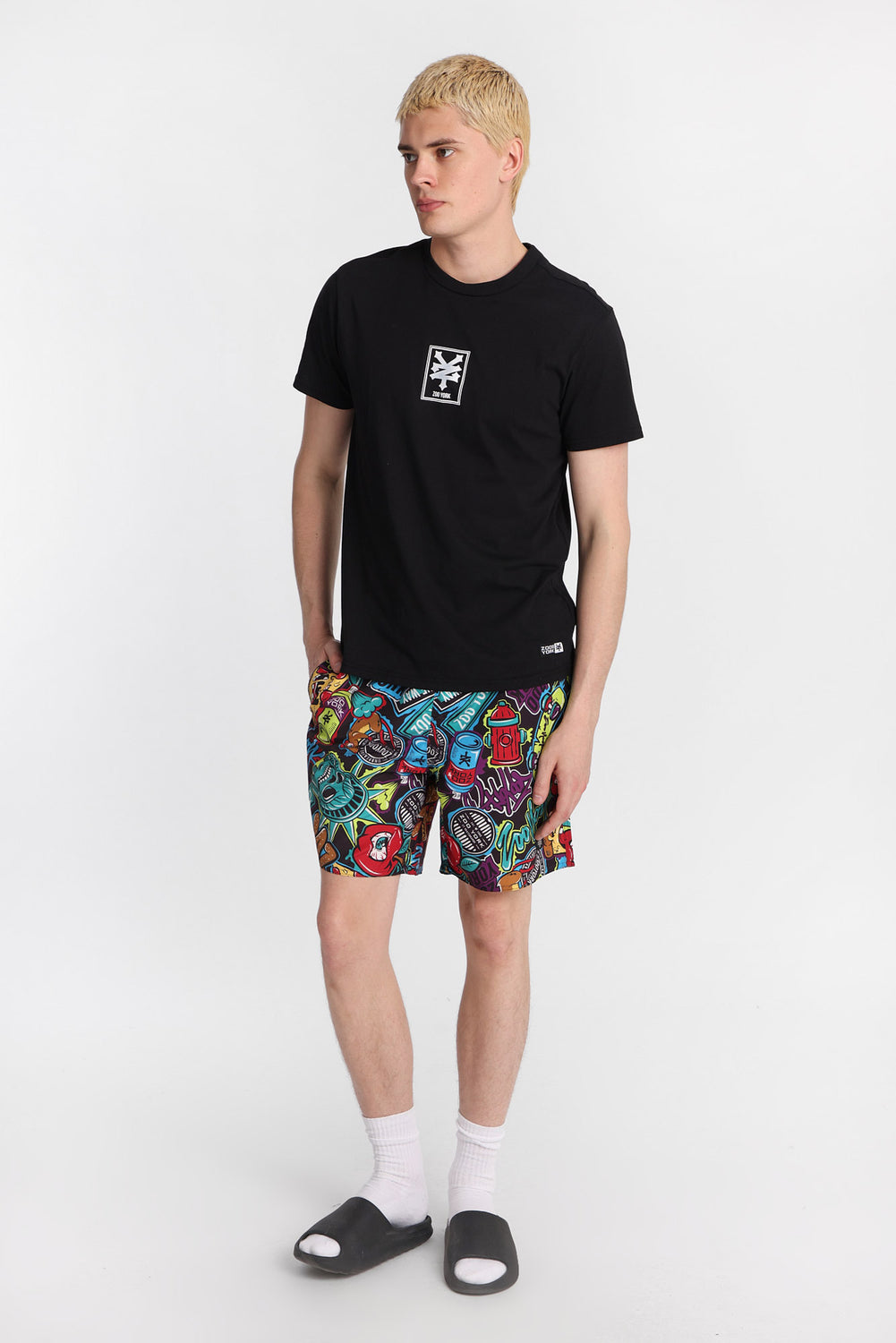 Short de bain imprimé graffiti Zoo York 7 po Short de bain imprimé graffiti Zoo York 7 po