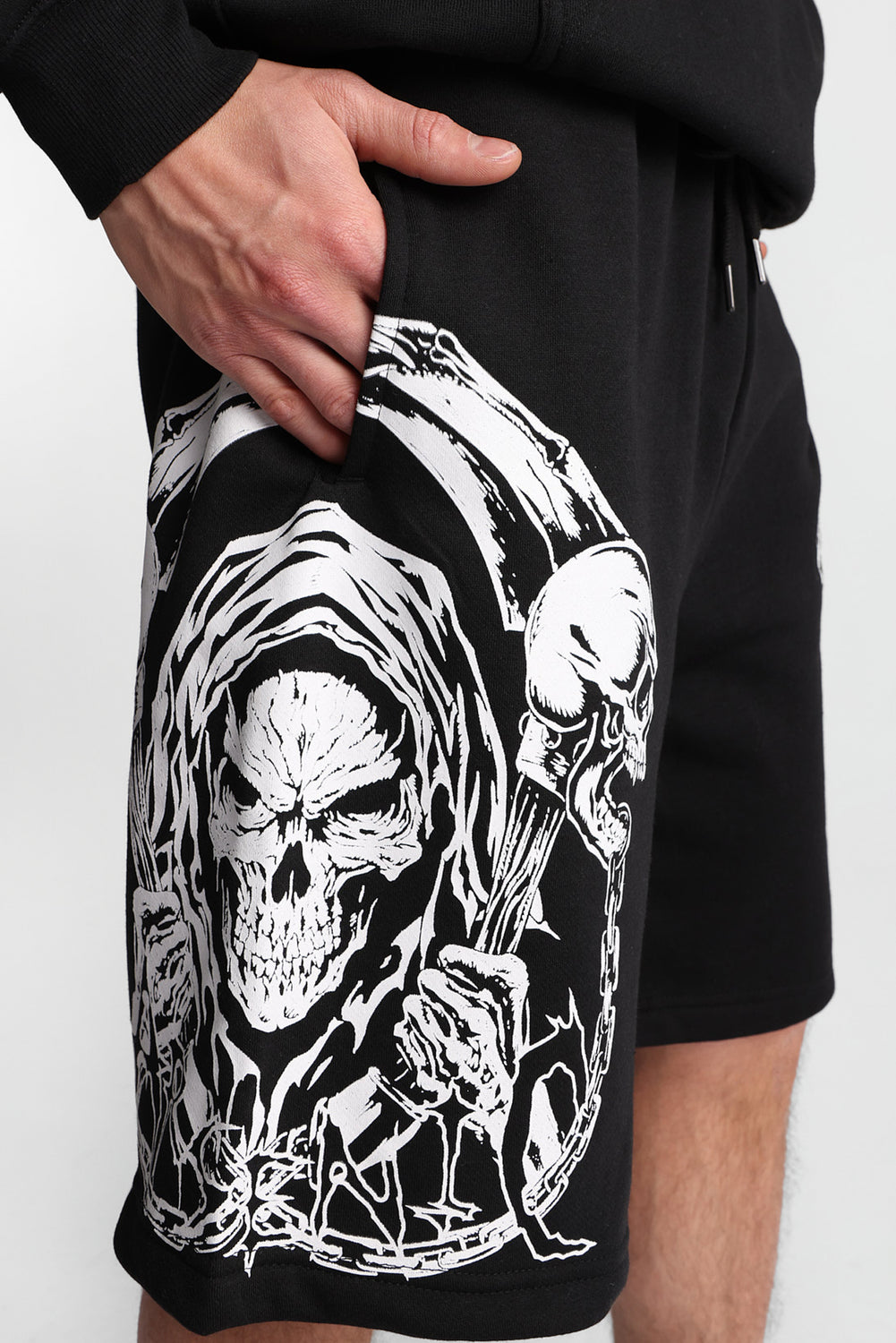 Arsenic Skull Print Fleece Shorts Arsenic Skull Print Fleece Shorts