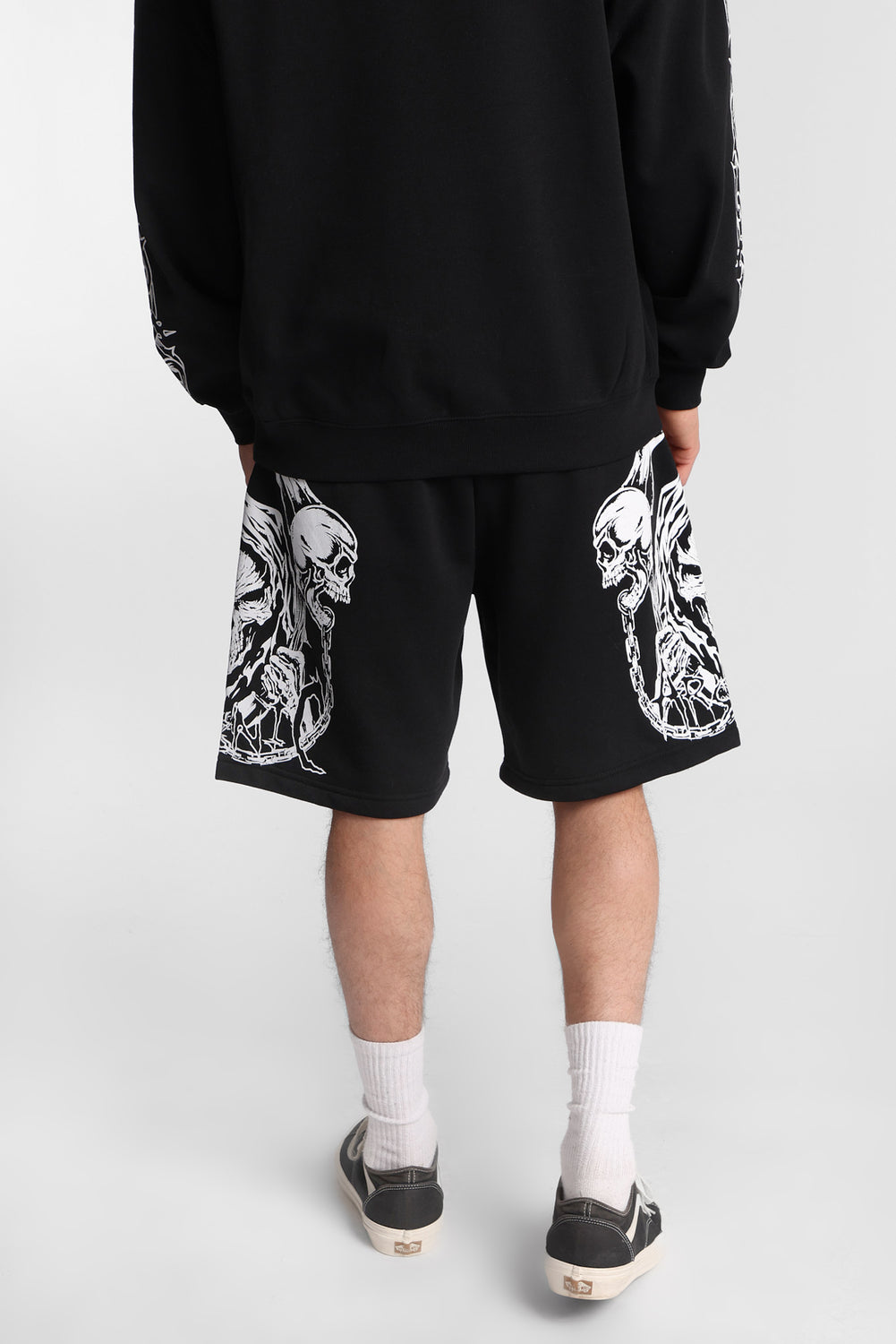 Arsenic Skull Print Fleece Shorts Arsenic Skull Print Fleece Shorts