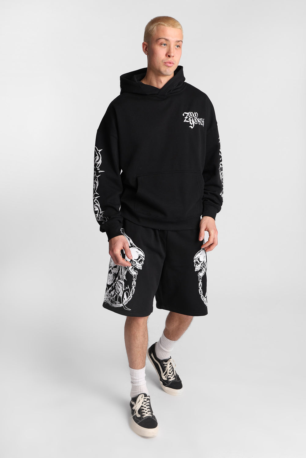 Arsenic Skull Print Fleece Shorts Arsenic Skull Print Fleece Shorts