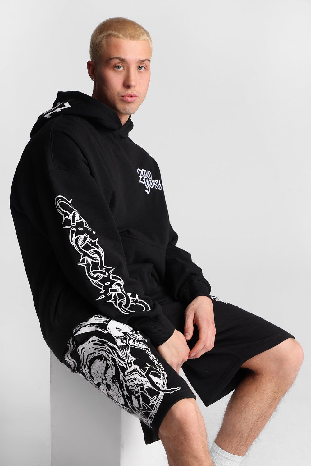 Arsenic Skull Print Fleece Shorts Arsenic Skull Print Fleece Shorts
