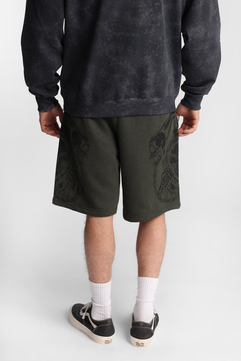 Arsenic Skull Print Fleece Shorts Arsenic Skull Print Fleece Shorts