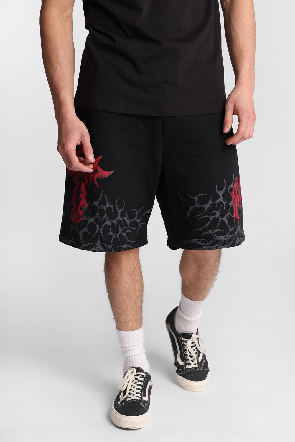 Arsenic Cross Graphic Fleece Shorts Arsenic Cross Graphic Fleece Shorts