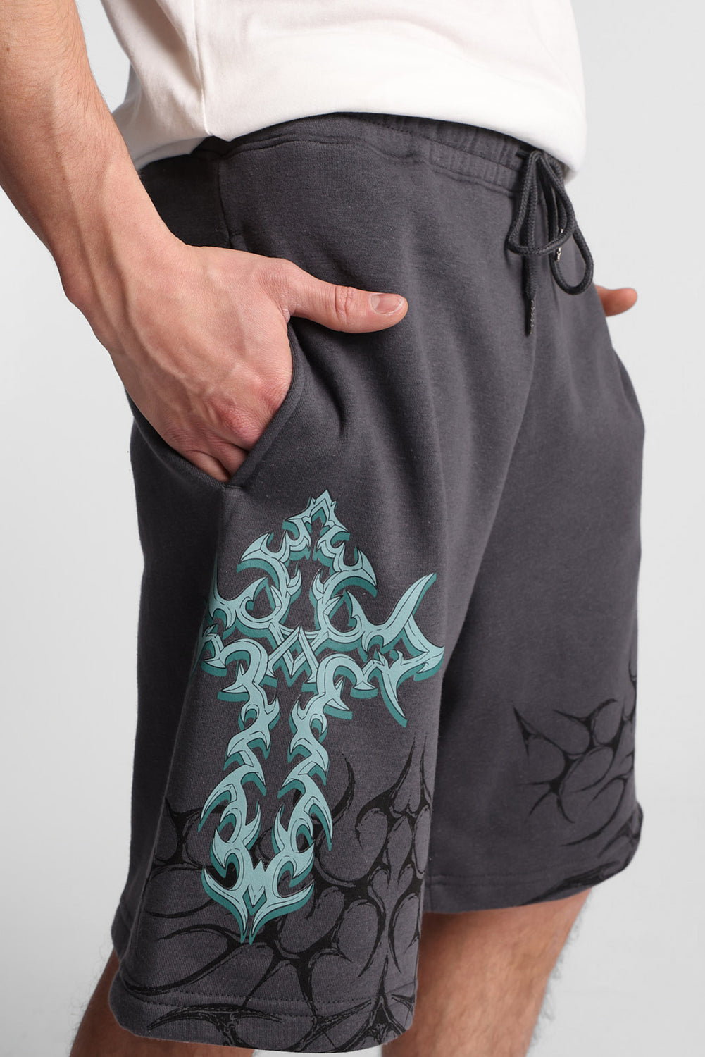 Arsenic Cross Graphic Fleece Shorts Arsenic Cross Graphic Fleece Shorts