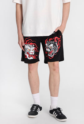 Short en maille imprimé tigre Arsenic
