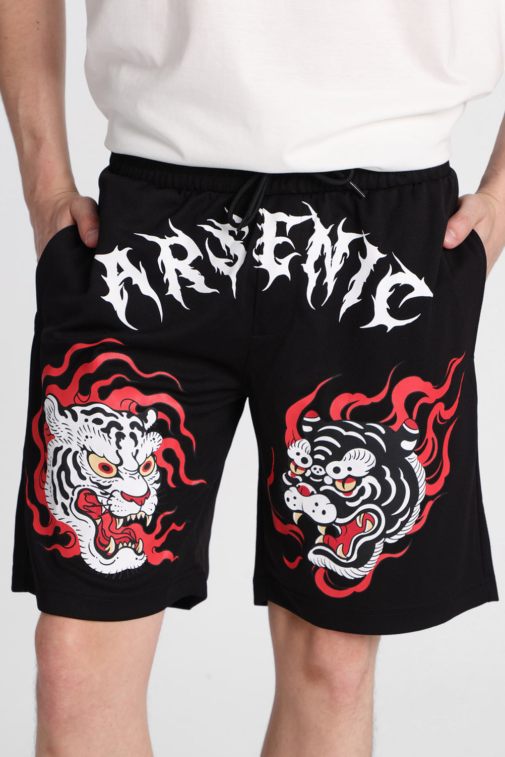 Arsenic Tiger Graphic Mesh Shorts Arsenic Tiger Graphic Mesh Shorts