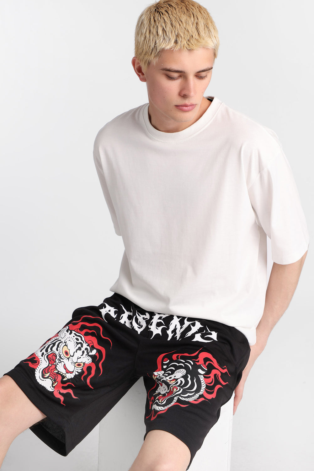Arsenic Tiger Graphic Mesh Shorts Arsenic Tiger Graphic Mesh Shorts