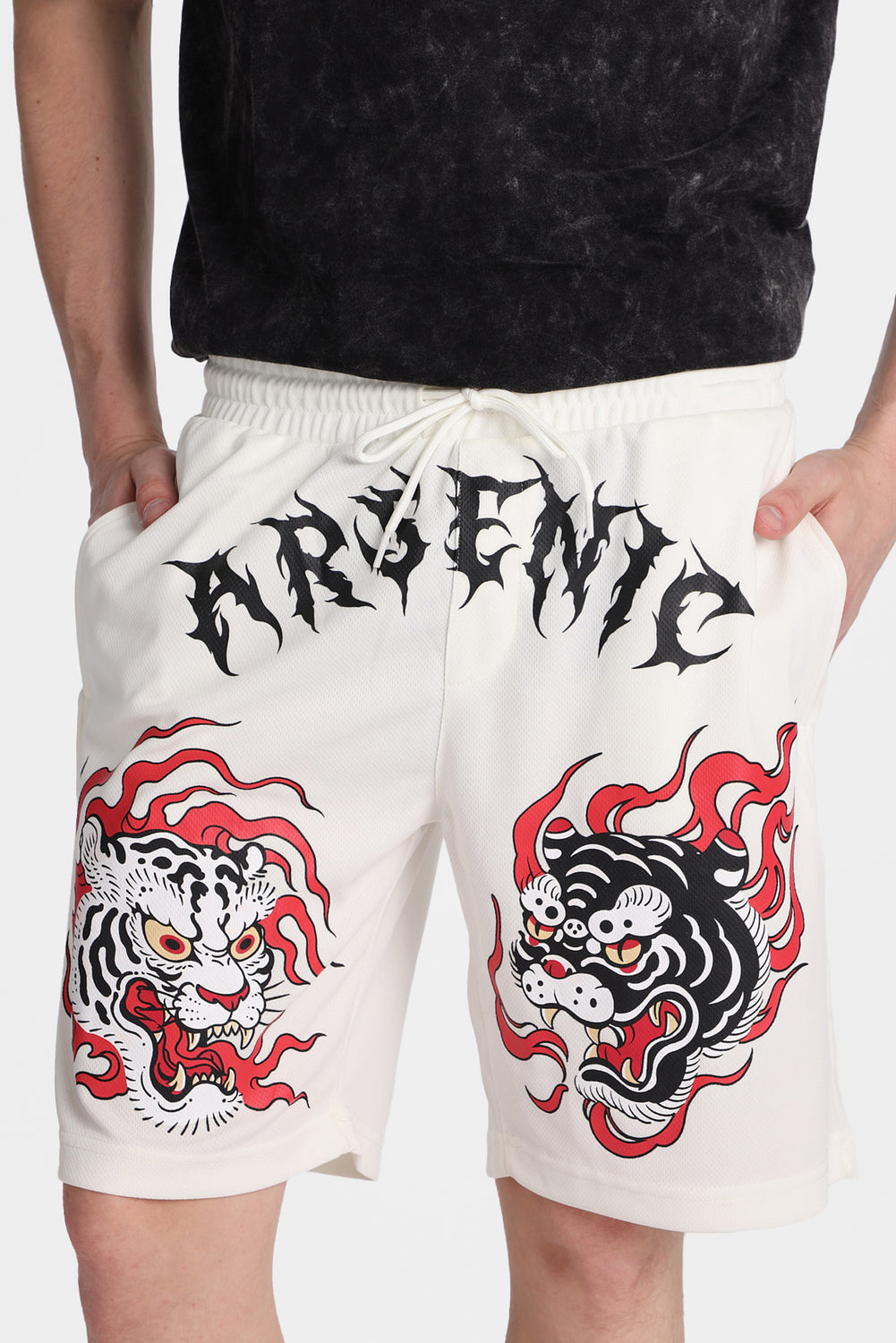 Arsenic Tiger Graphic Mesh Shorts Arsenic Tiger Graphic Mesh Shorts