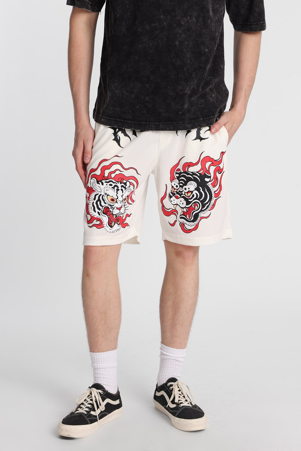 Arsenic Tiger Graphic Mesh Shorts Arsenic Tiger Graphic Mesh Shorts