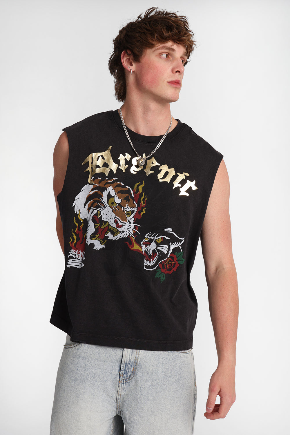 Arsenic Tiger & Panther Graphic Tank Top Arsenic Tiger & Panther Graphic Tank Top