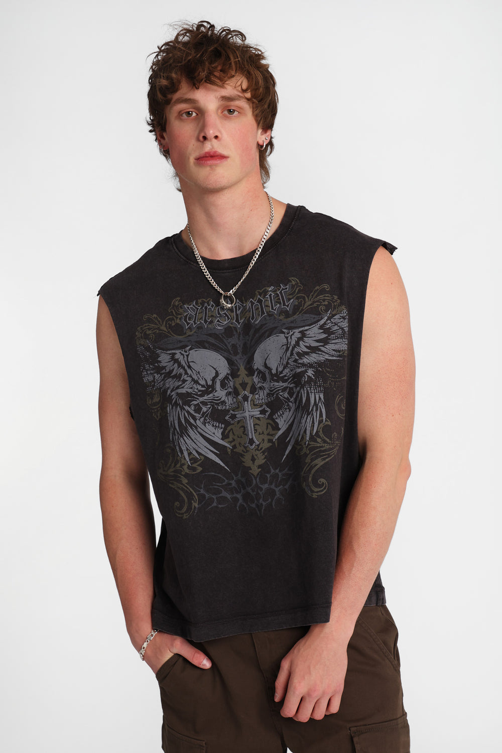 Arsenic Winged Skulls Graphic Tank Top Arsenic Winged Skulls Graphic Tank Top