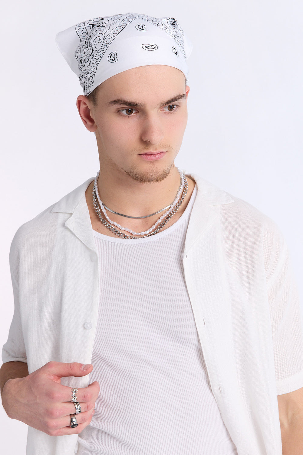 Arsenic Mens Gauze Button-Up Arsenic Mens Gauze Button-Up