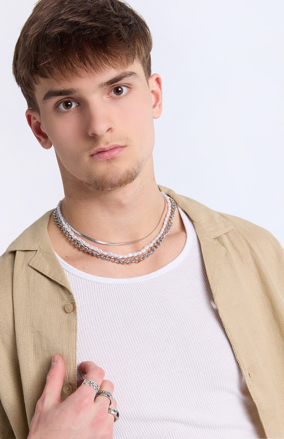 Arsenic Mens Gauze Button-Up Arsenic Mens Gauze Button-Up