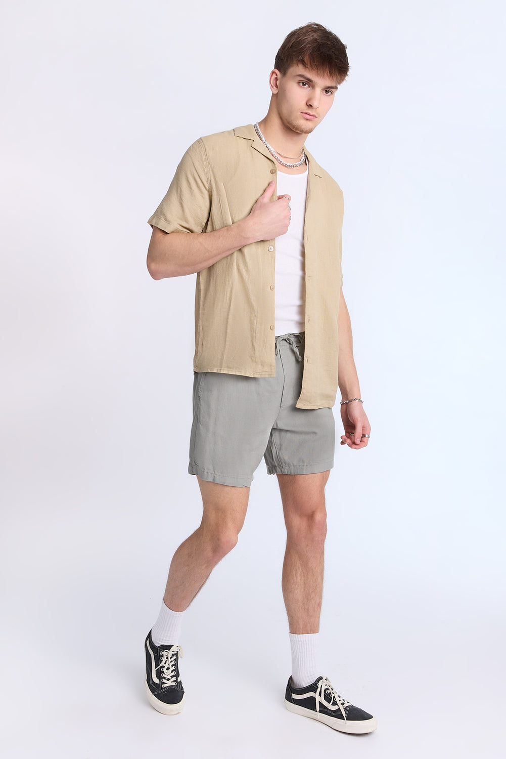 Arsenic Mens Gauze Button-Up Arsenic Mens Gauze Button-Up