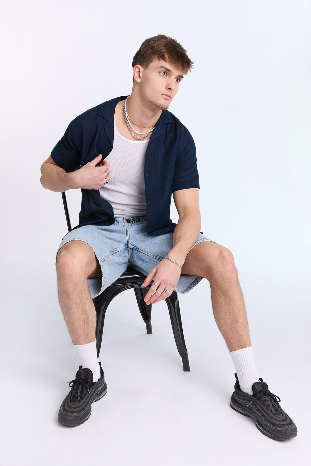 Arsenic Mens Gauze Button-Up Arsenic Mens Gauze Button-Up