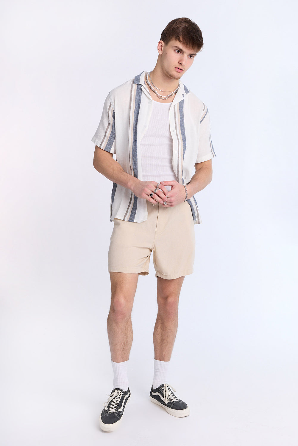 Chemise en gaze rayée Arsenic homme Chemise en gaze rayée Arsenic homme