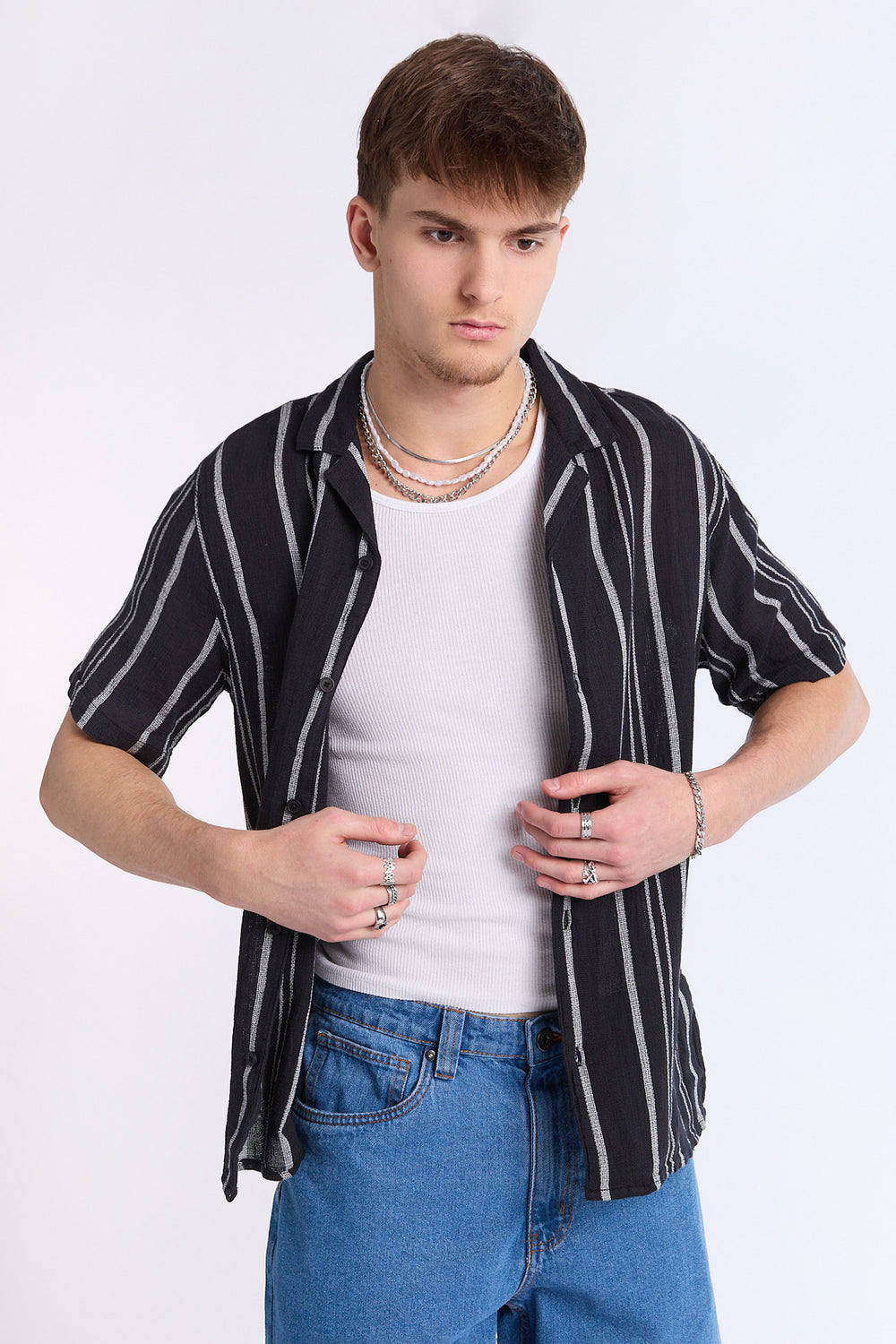 Chemise en gaze à rayures Arsenic homme Chemise en gaze à rayures Arsenic homme