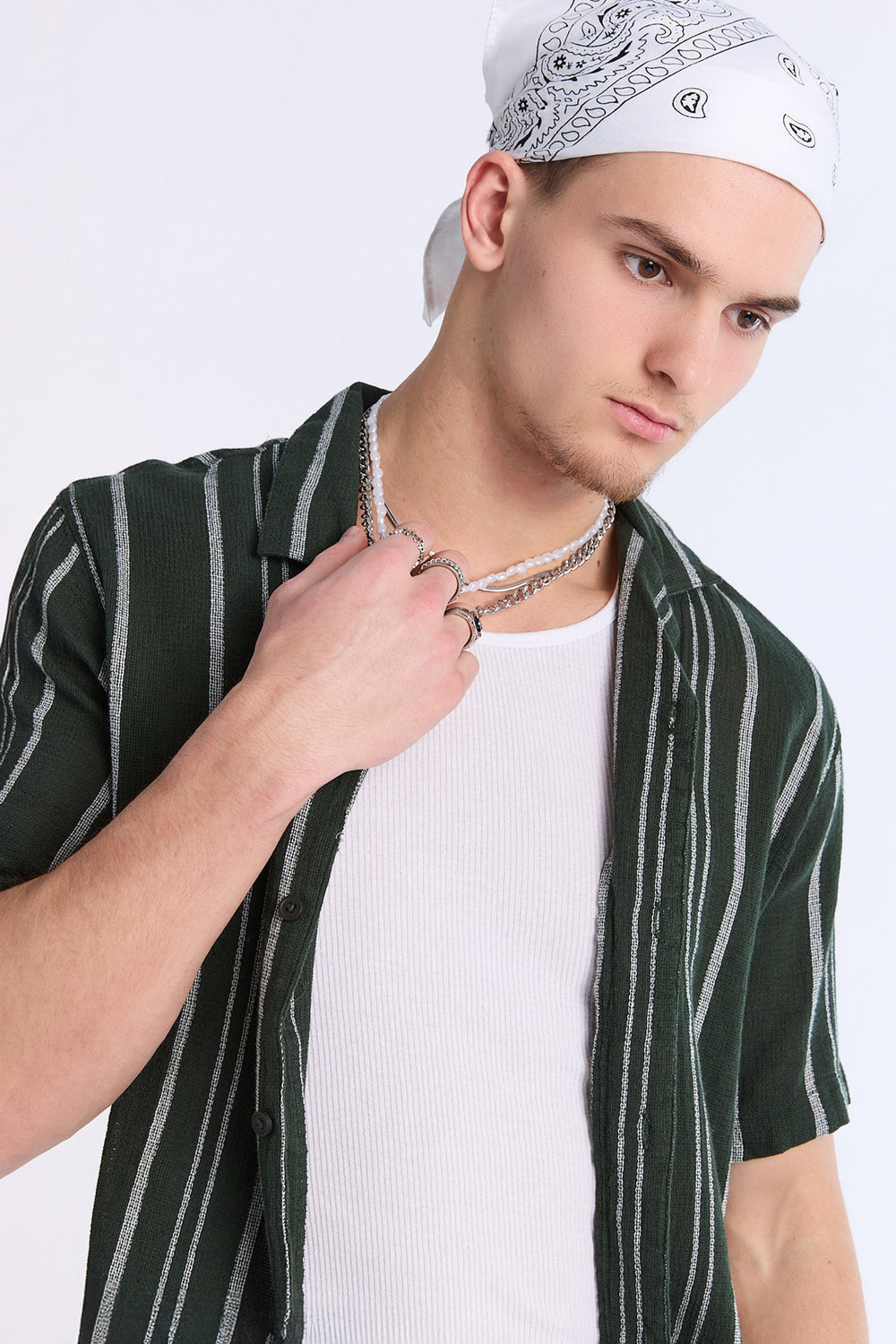 Chemise en gaze à rayures Arsenic homme Chemise en gaze à rayures Arsenic homme