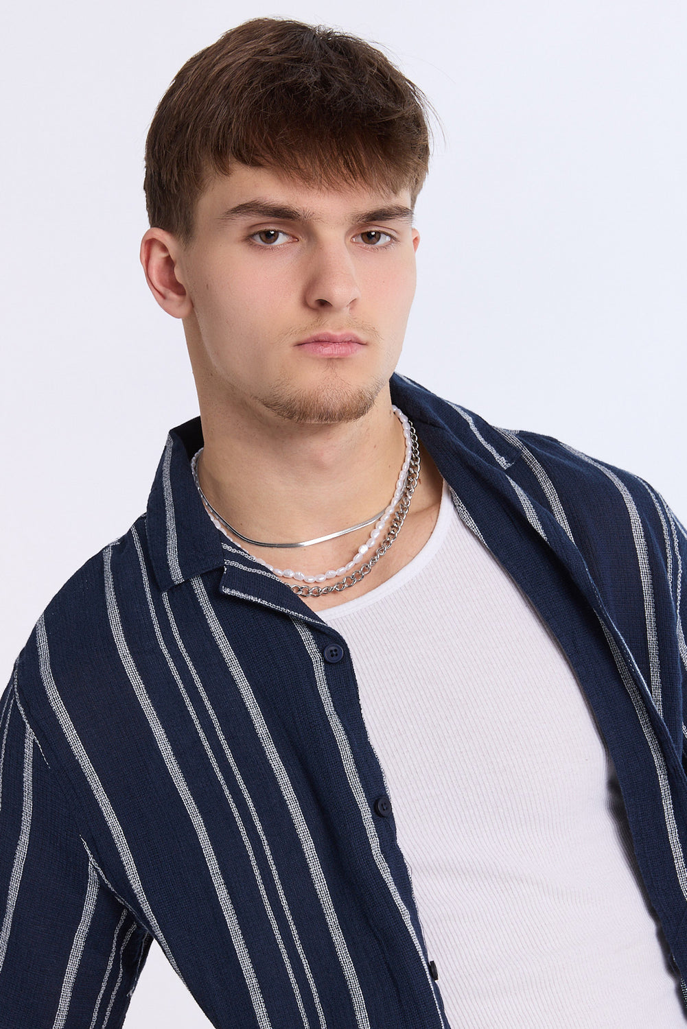 Chemise en gaze à rayures Arsenic homme Chemise en gaze à rayures Arsenic homme