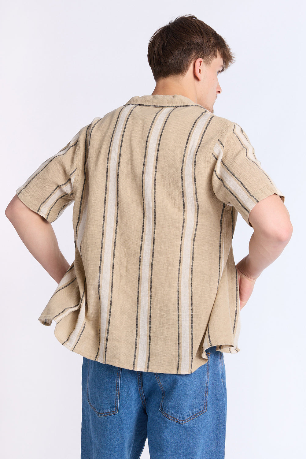 Chemise en gaze à rayures verticales Arsenic homme Chemise en gaze à rayures verticales Arsenic homme