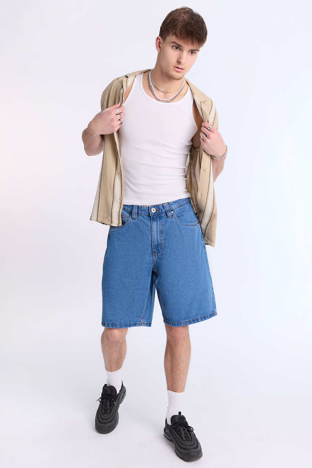 Chemise en gaze à rayures verticales Arsenic homme Chemise en gaze à rayures verticales Arsenic homme